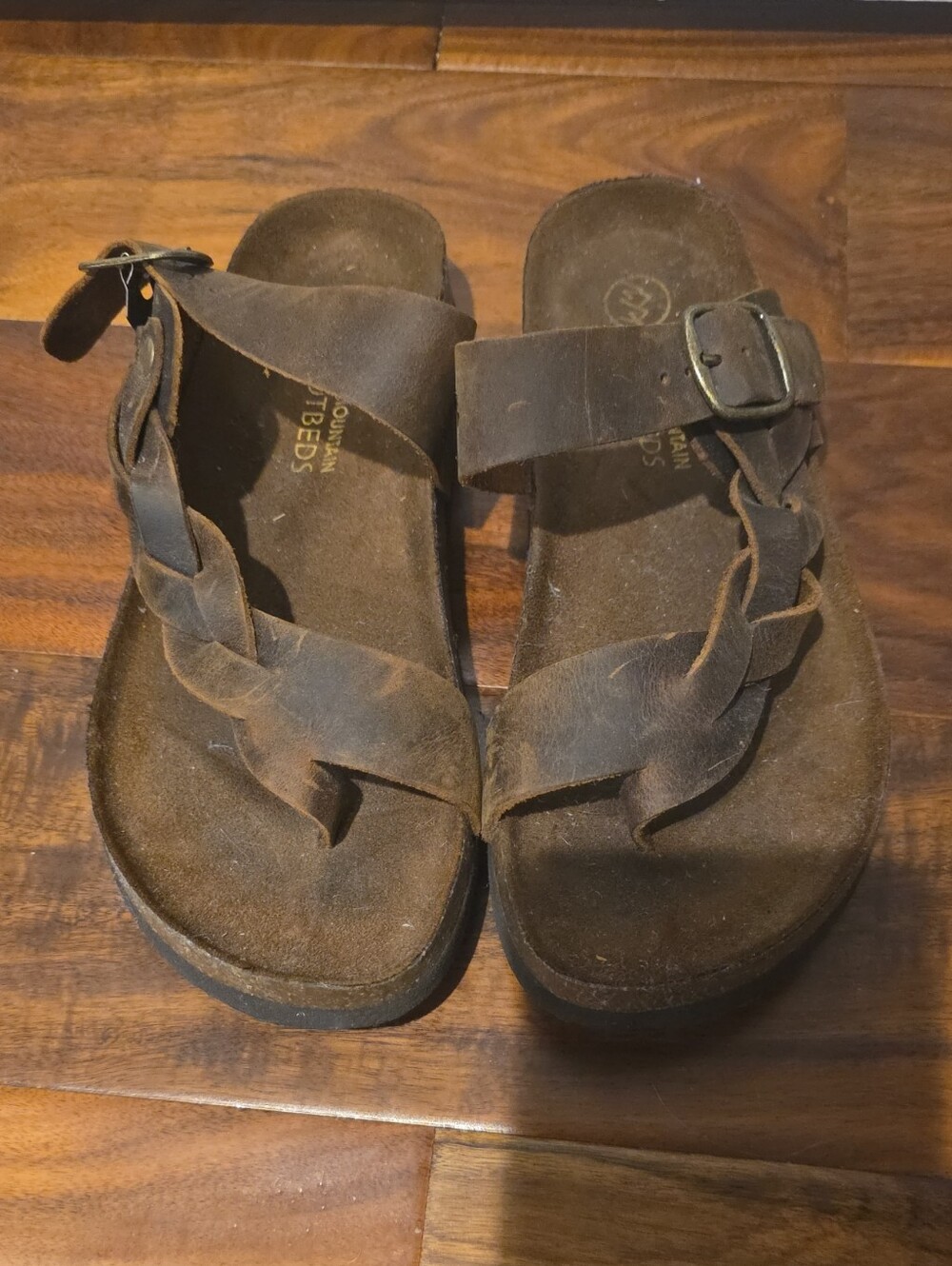 White Mountain Braided Toe Thong Sandals - Brown